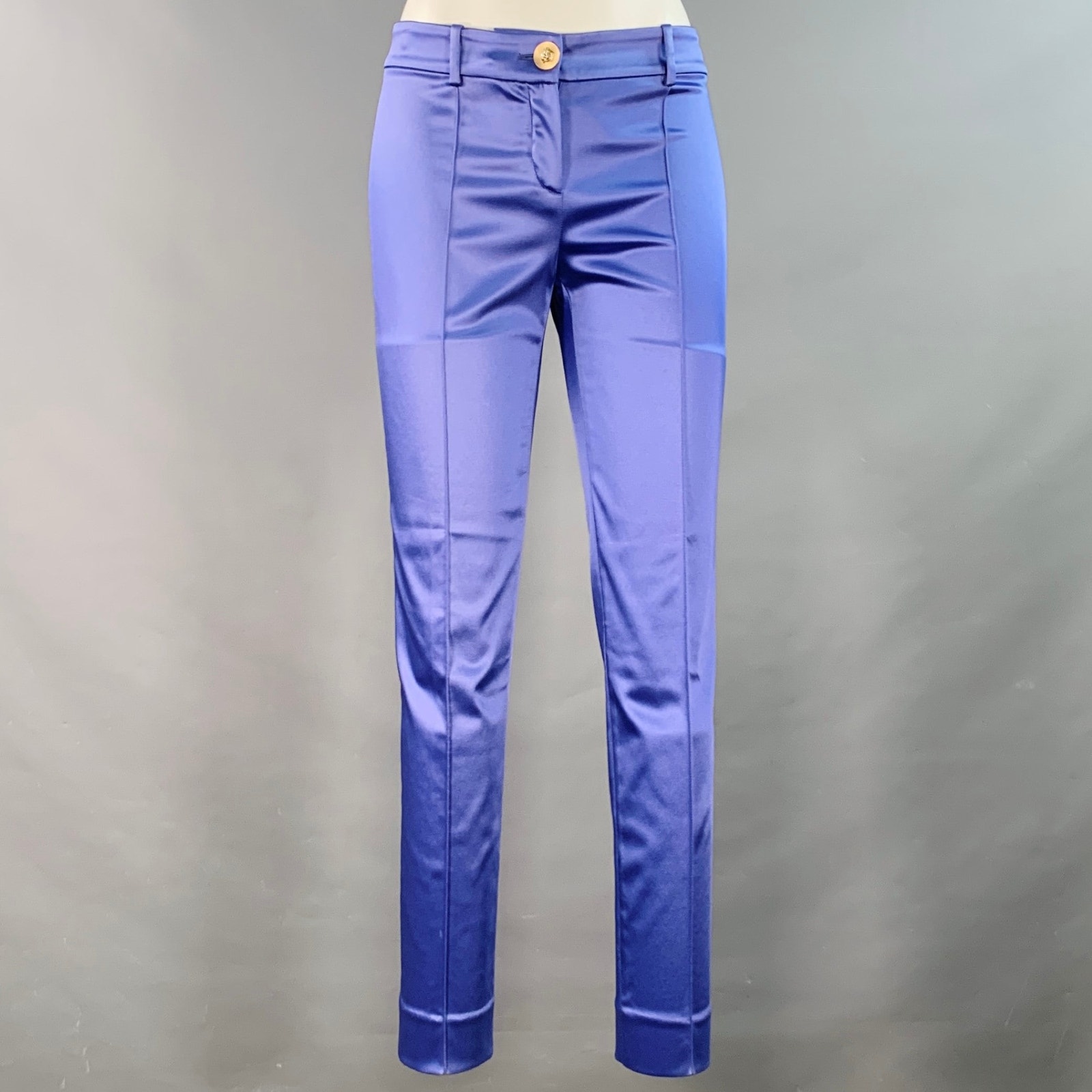 Gianni Versace Size 4 Purple Acetate Blend Slim Tapered Dress Pants